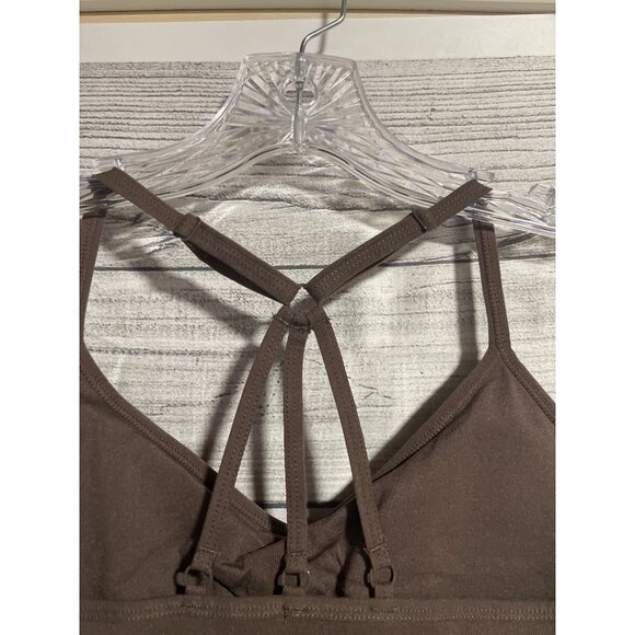 PrettyLittleThing Chocolate Basic Seamless Padded Sports Bra Womens Large - Picture 3 of 7